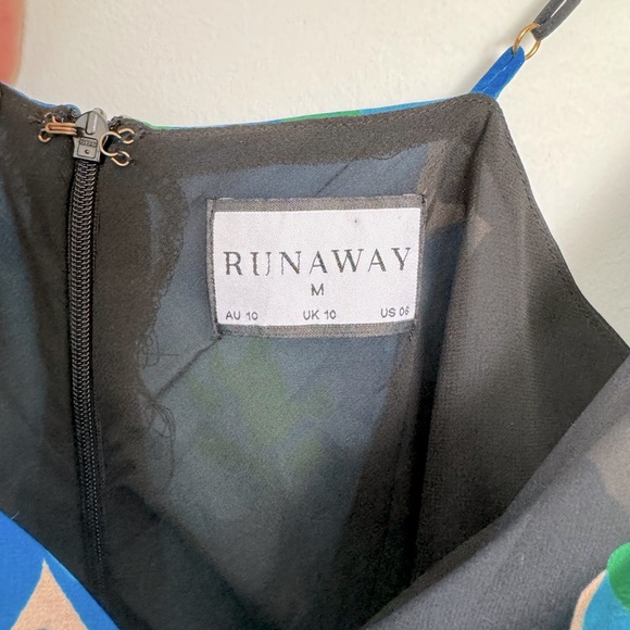 Runaway blue floral mini cowl neck dress - Picture 3 of 3